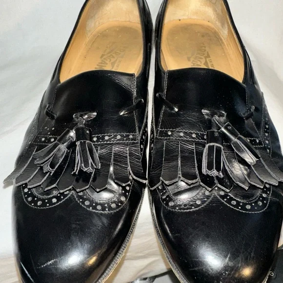 Salvatore Ferragamo Tassel Loafers Dress Shoes Mens 10 D Black Made in Italy salvatore ferragamo Shoes Loafers Tassel Men Size 10.5D  main image 4